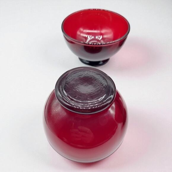 Anchor Hocking Royal Ruby Custard Sherbet Bowls Set of 6 – 7 oz Footed - Picture 8 of 10